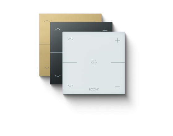 Loxone Touch Pure smart switches in brass, black and white